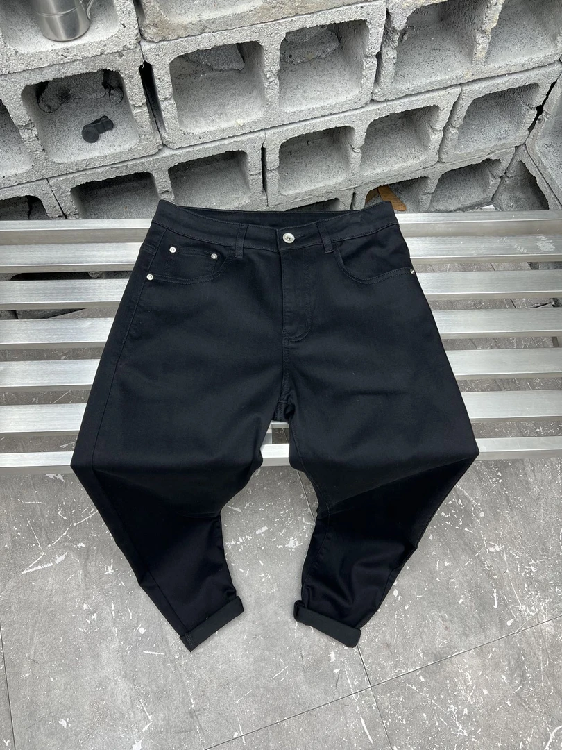 弹力夏宽松中高腰牛仔裤潮流夏季男裤子