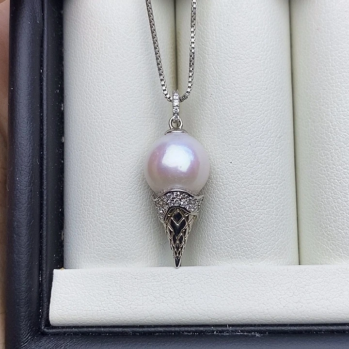 未镶嵌淡水珍珠吊坠(赠链)11-12m