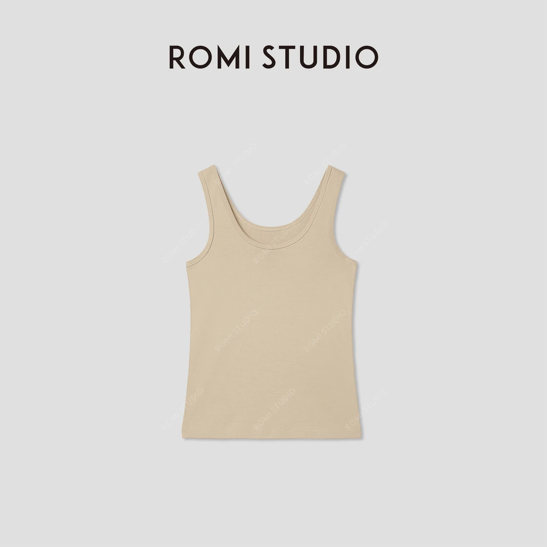 ROMI STUDIO"基础随性"棉质舒适紧致罗纹修身背心吊带RWCRSW3397