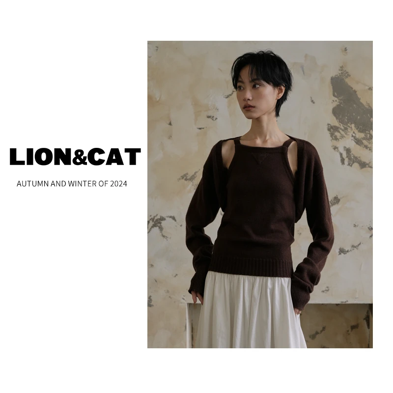 LIONCAT/背心开衫披肩针织两件套#406549