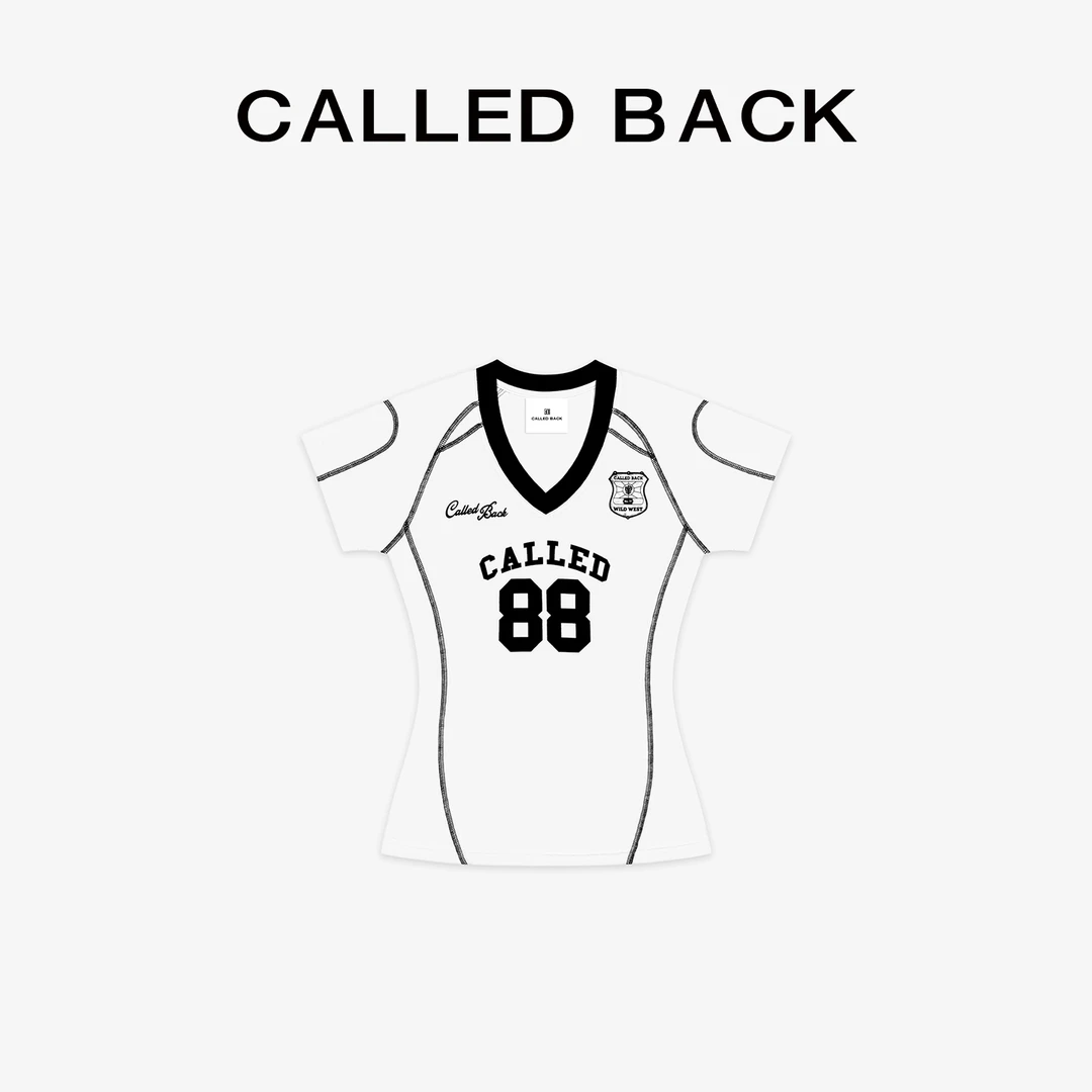 CALLED BACK球衣短袖T恤女2025夏季新款修身显瘦运动风短款上衣