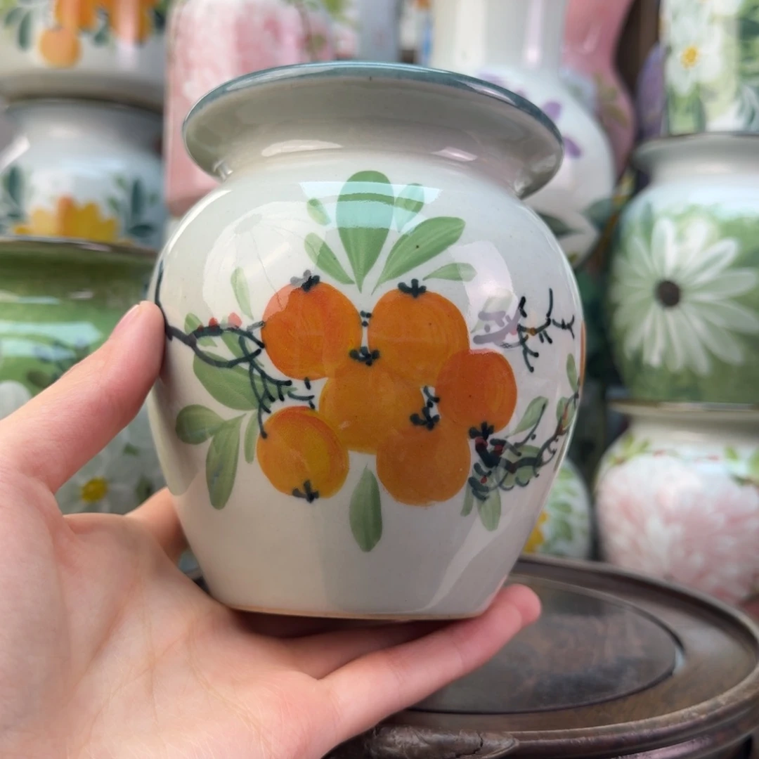 景德镇陶瓷手绘花瓶无孔