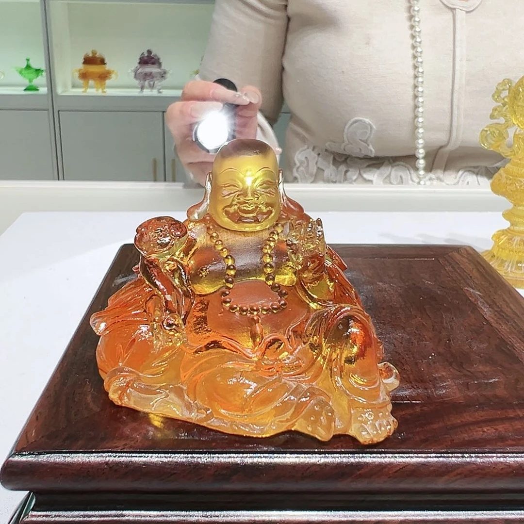 【闪购商品】手工艺品琉璃弥勒茶摆