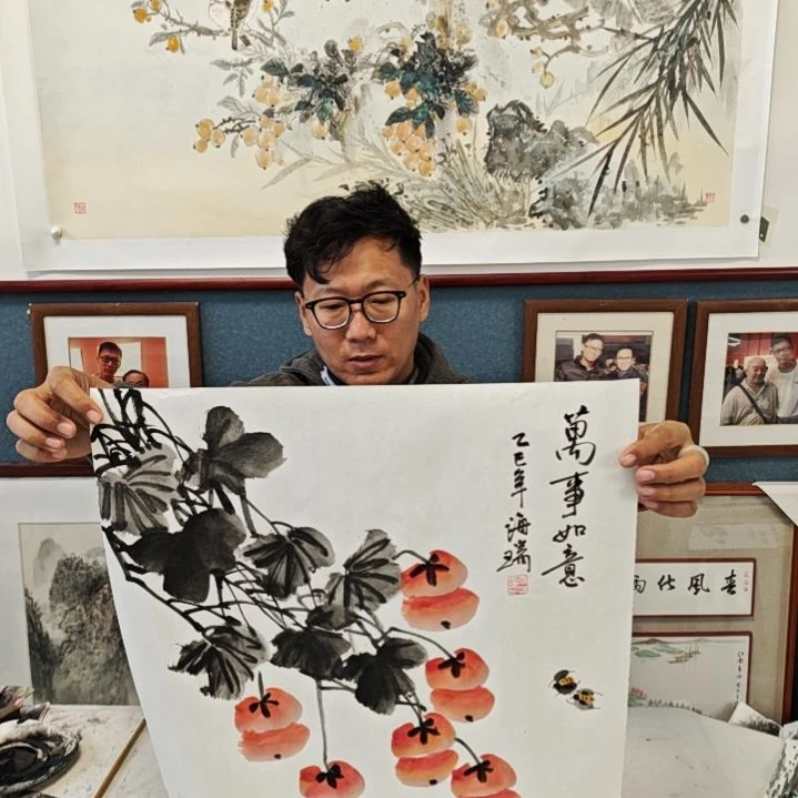 国画贾海瑞老师现场定制