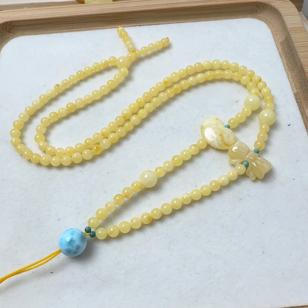 未镶嵌项链蜜蜡俄料4.5mm