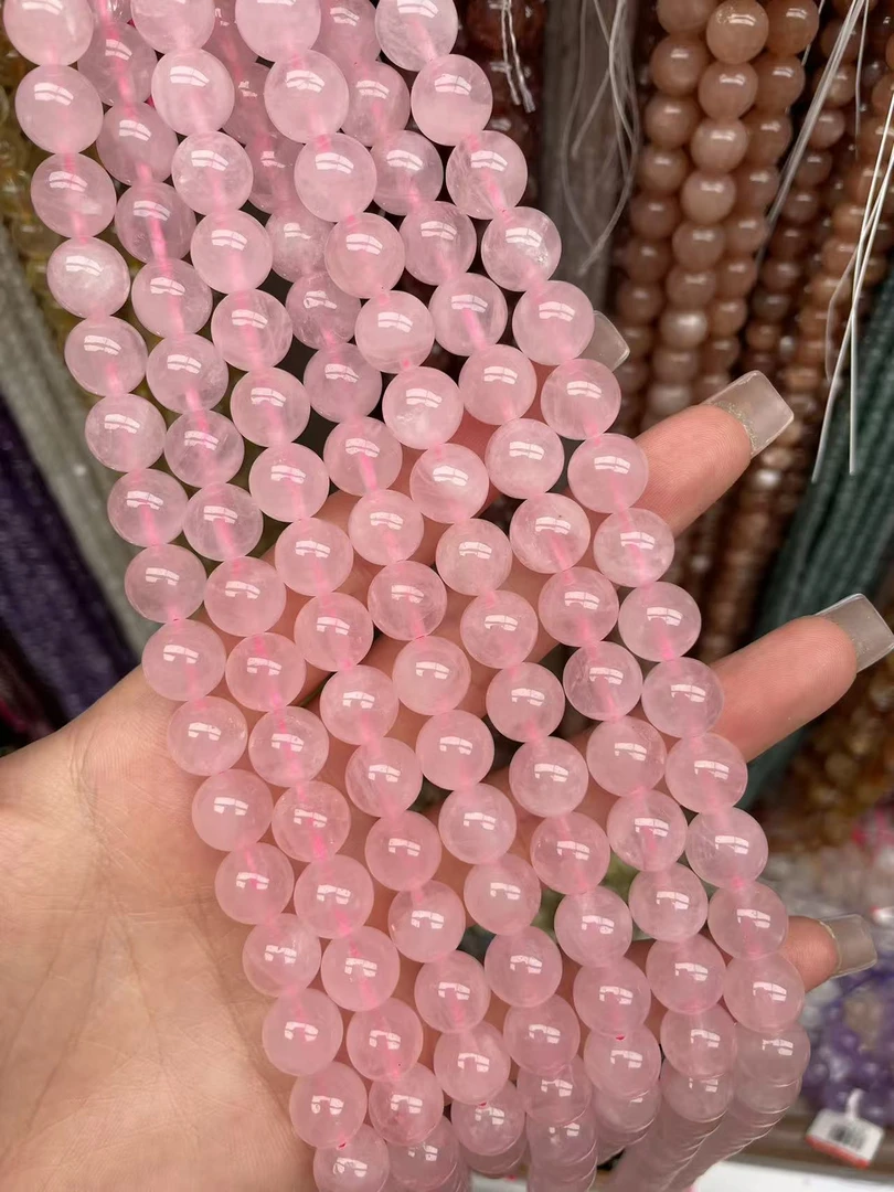 粉晶    珠宝半成品散珠DIY
