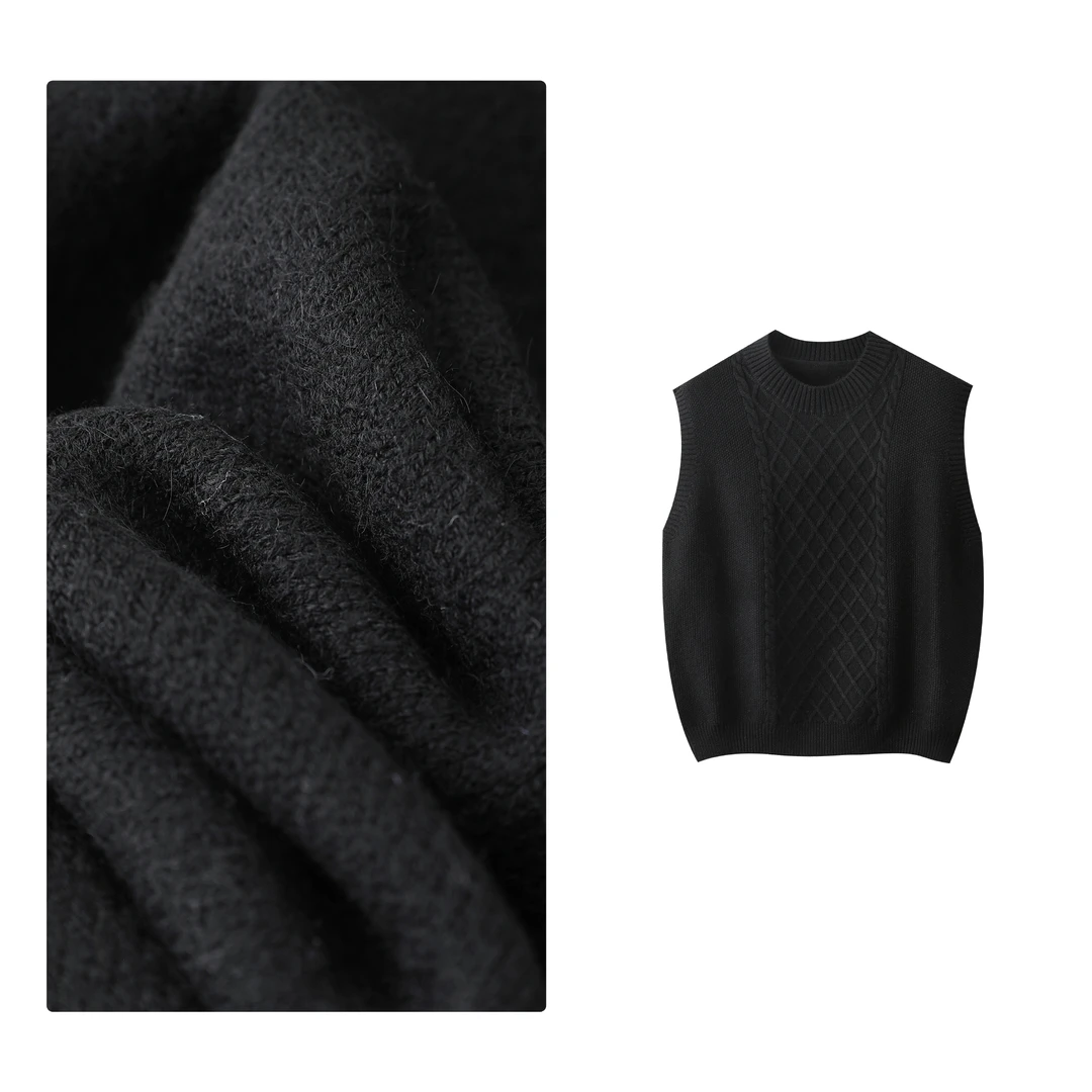 门店20&9！纯色格子马甲」简约基础针织衫H01325