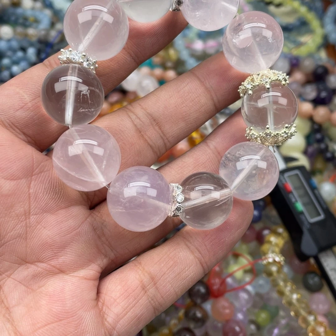 银S925镶嵌手链烟晶