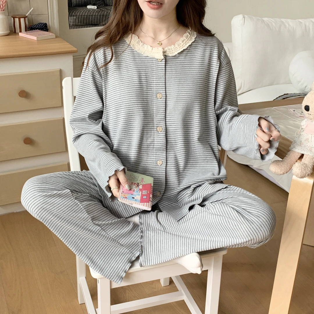 德绒月子服秋冬季产后保暖哺乳期孕妇睡衣大码春秋喂奶待产家居服