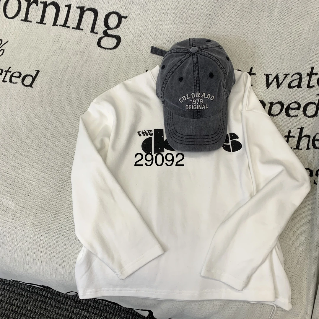 KM PERSONALITY 2025 新款 春秋儿童简潮白色长袖T恤 29092