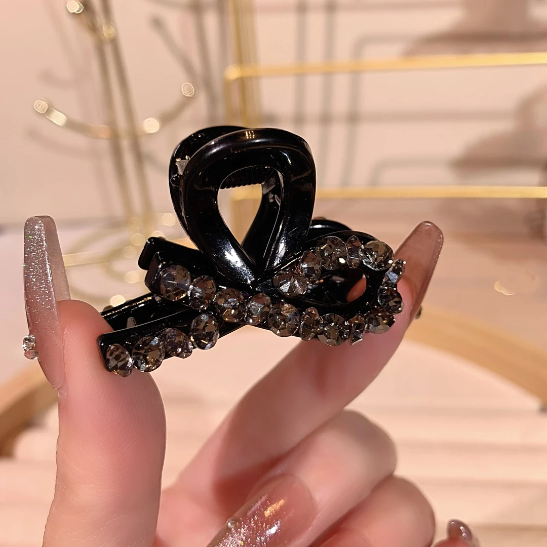 约4.5公分小抓夹 轻奢镶钻蝴蝶结发夹女网红百搭刘海夹碎发夹头饰