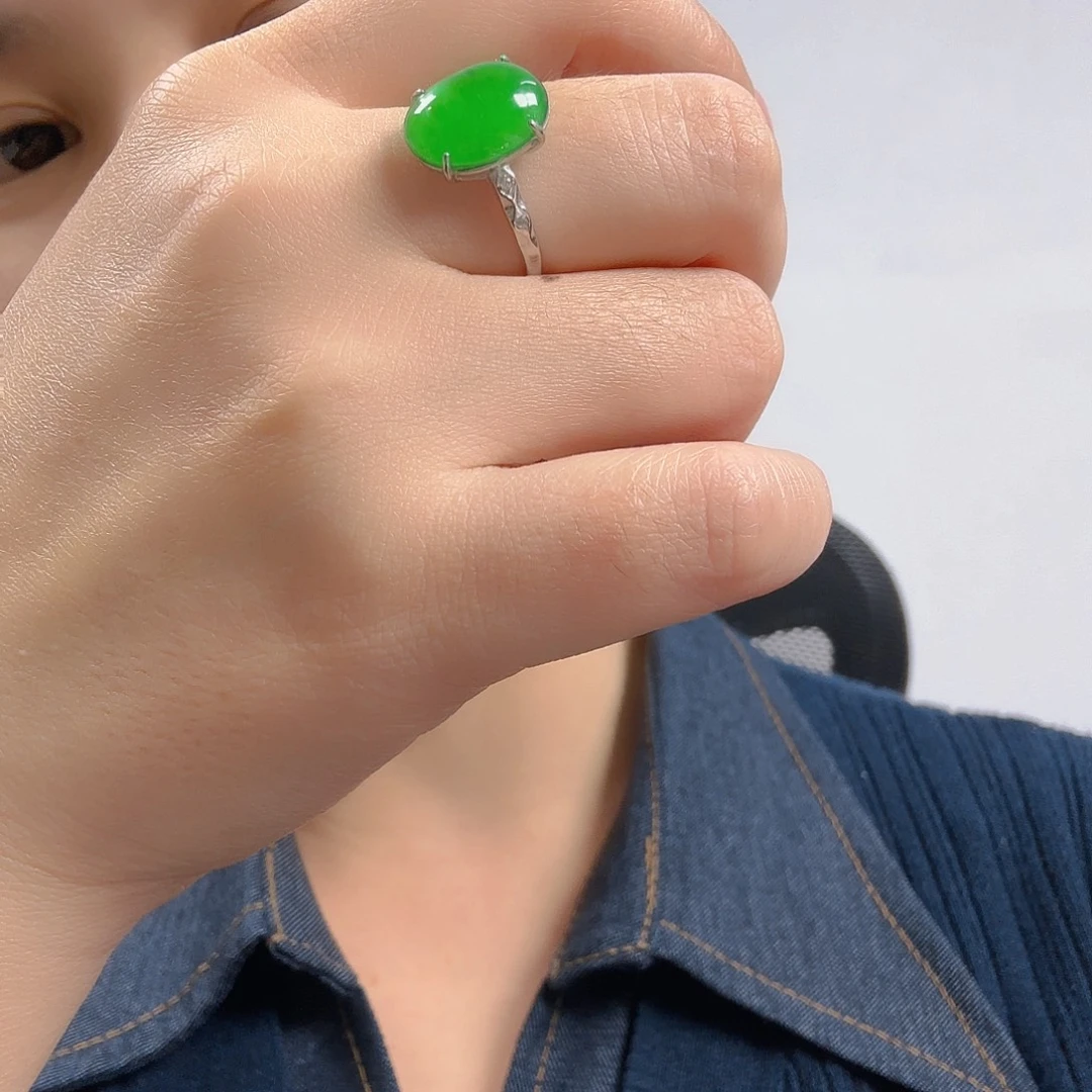 翡翠银S925镶嵌吊坠(不含链)