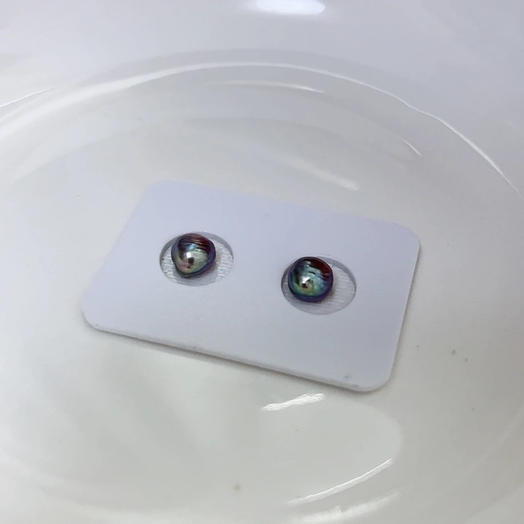 银S925镶嵌淡水珍珠耳饰清*