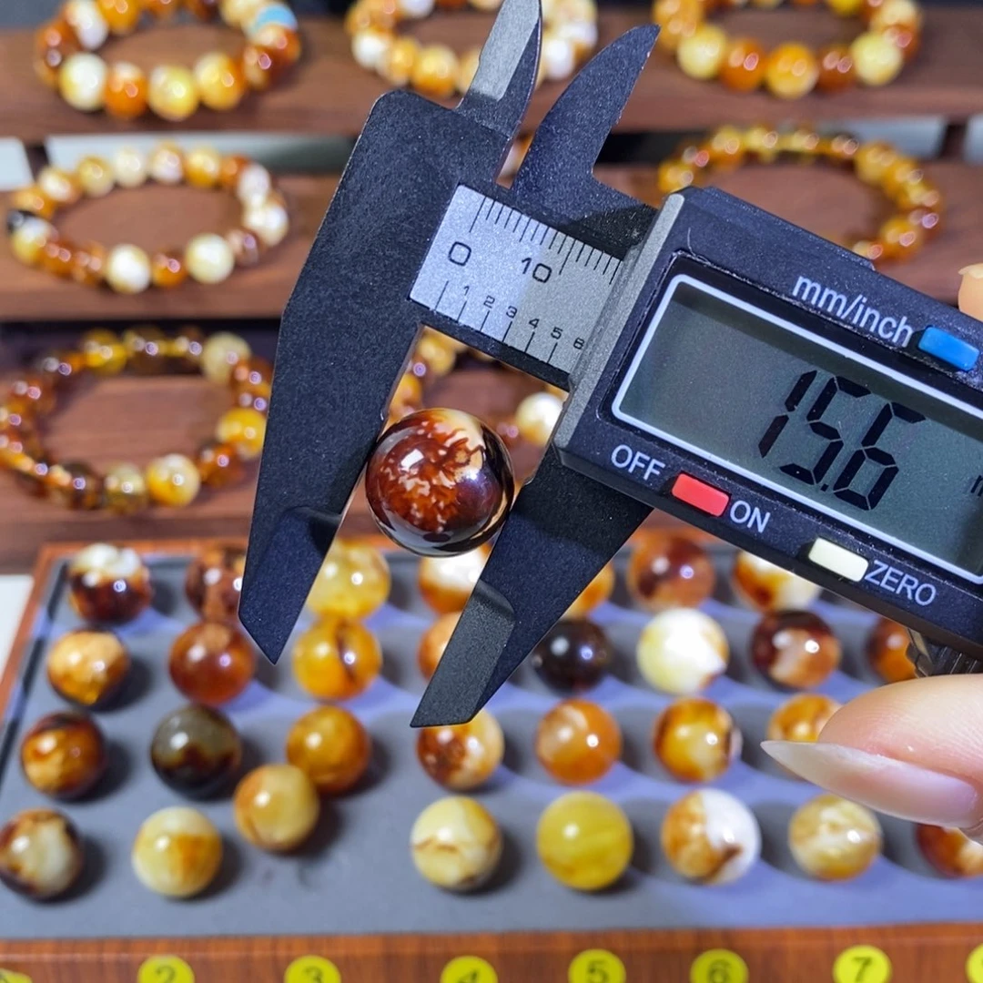 蜜蜡未镶嵌手串沁色蜜蜡妖花