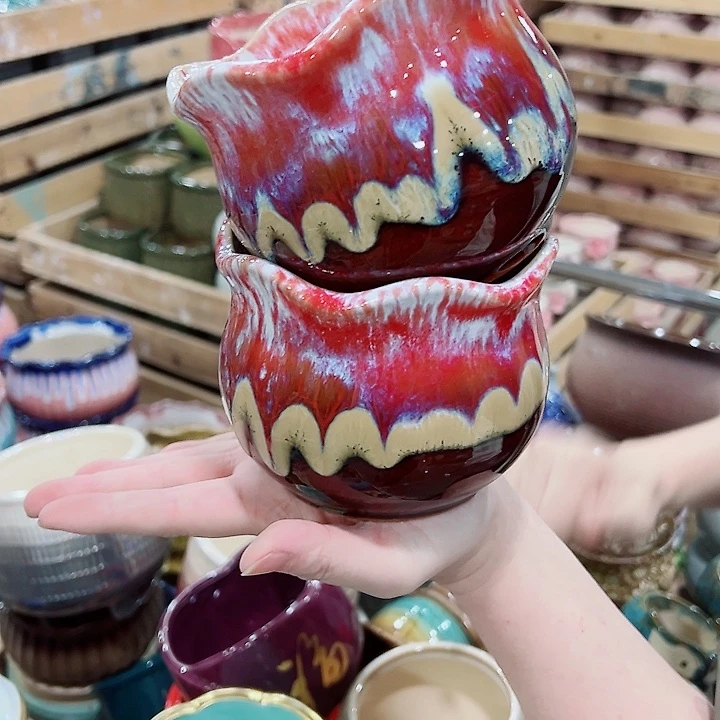 有孔，凑单福利满10元发货陶瓷多肉花盆！