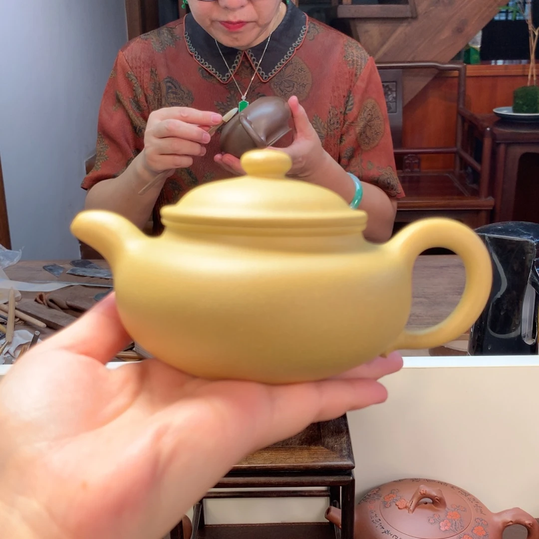 紫砂茶壶全手工 本绿仿古