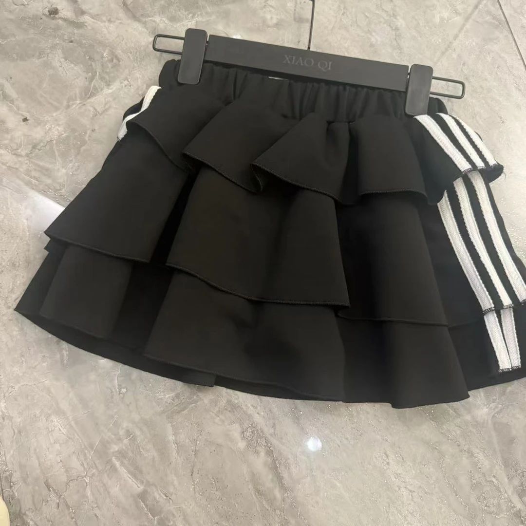 夏季新款韩版简约通勤松紧腰运动风宽松休闲女士短裙