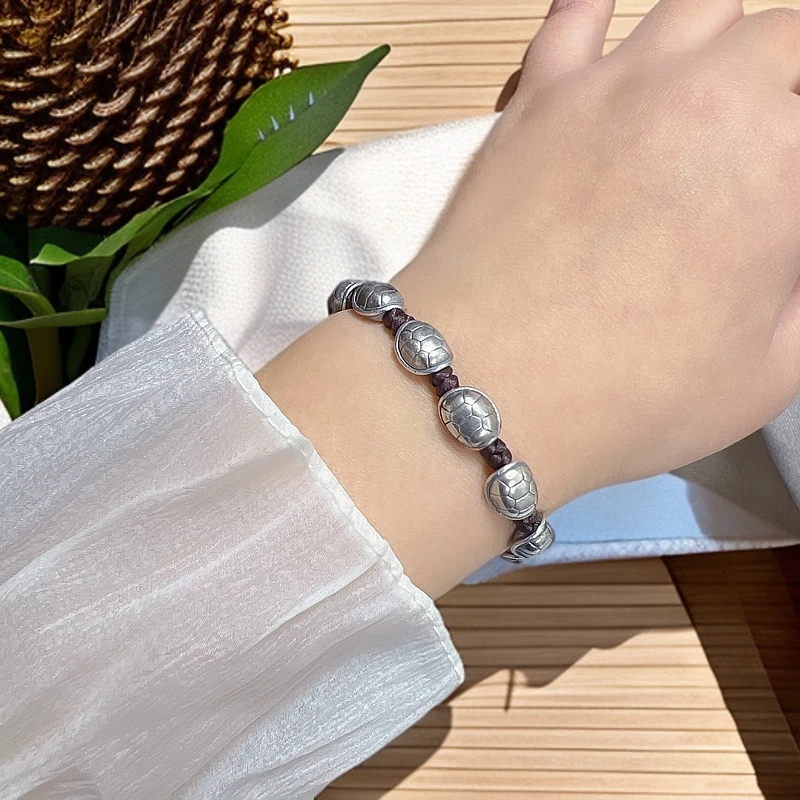 925银手链 原创设计S925纯银手工编织富甲手链本命年新年礼物