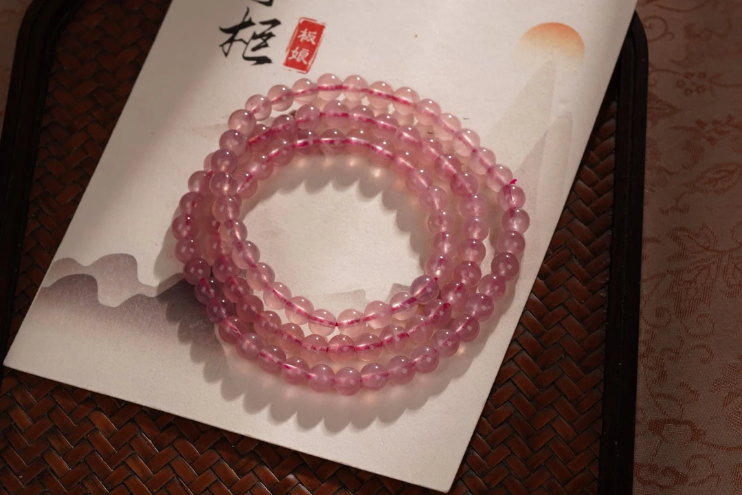 天然马粉多圈手串—多样性发其一约6mm【JJ471】
