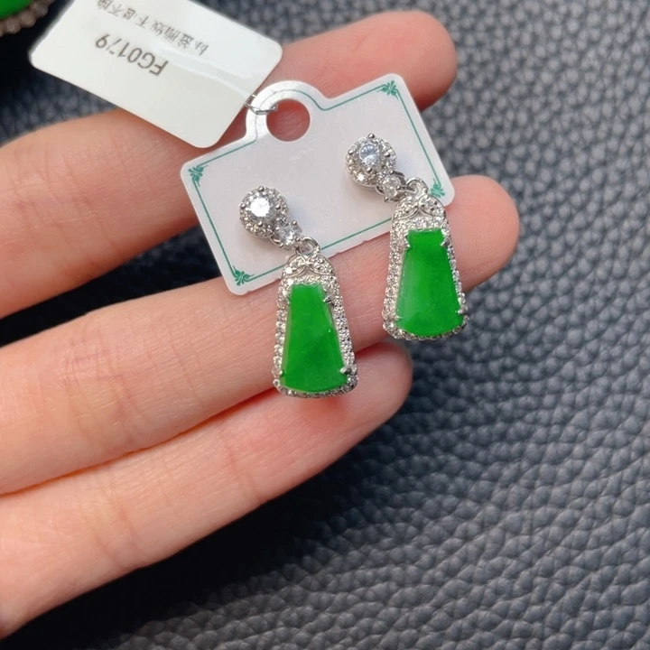 翡翠银S925镶嵌吊坠(不含链)