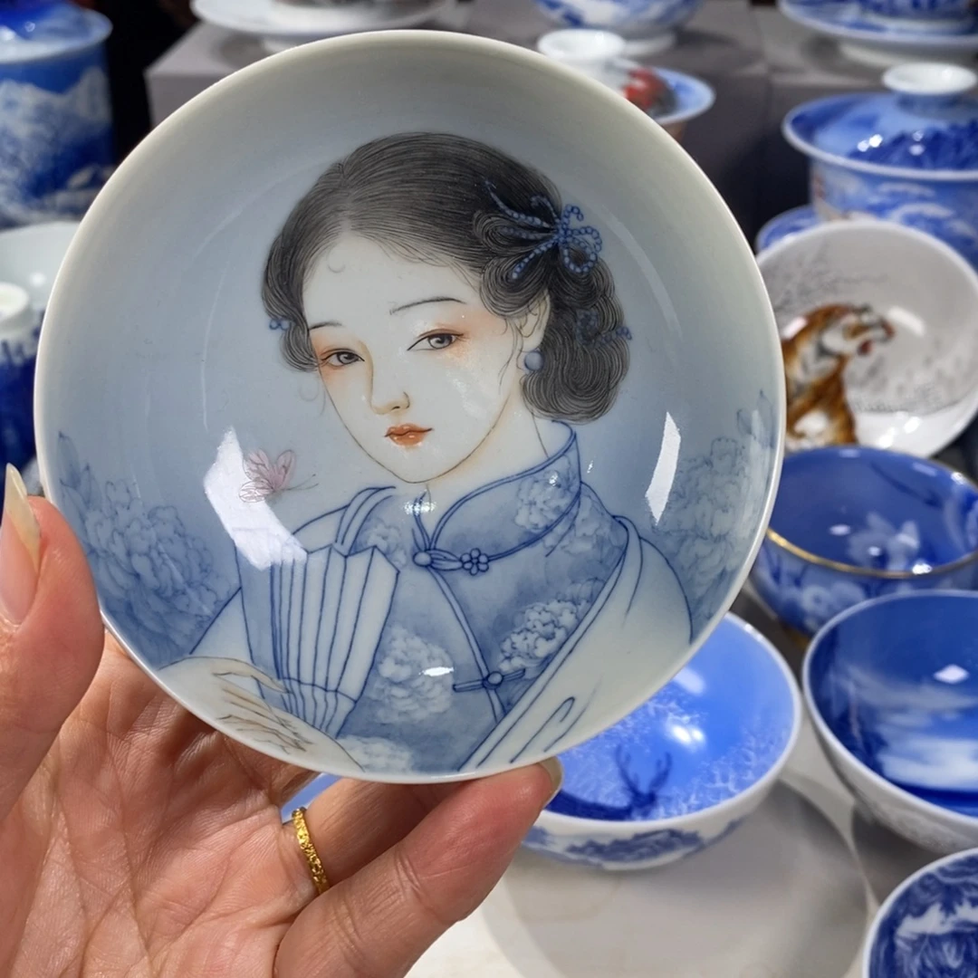 青花人物主人杯杯