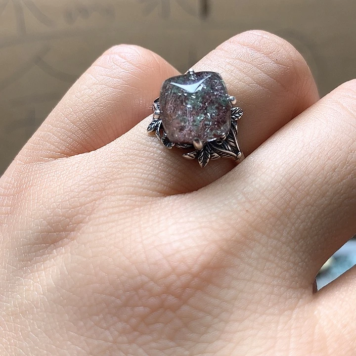 水晶水晶戒指银S925镶嵌