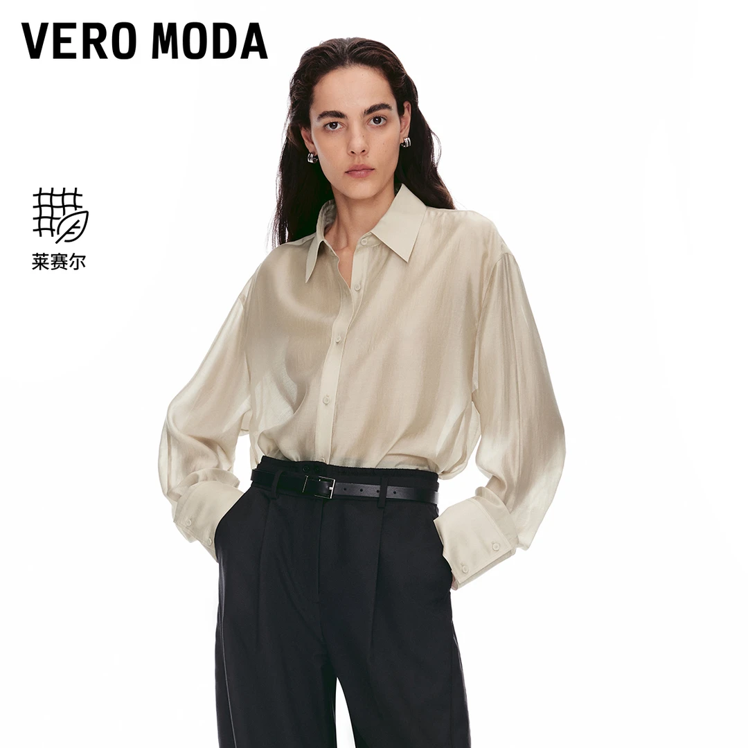 Vero Moda衬衫2025夏日穿搭后背纽结设计微透宽松上衣325205050