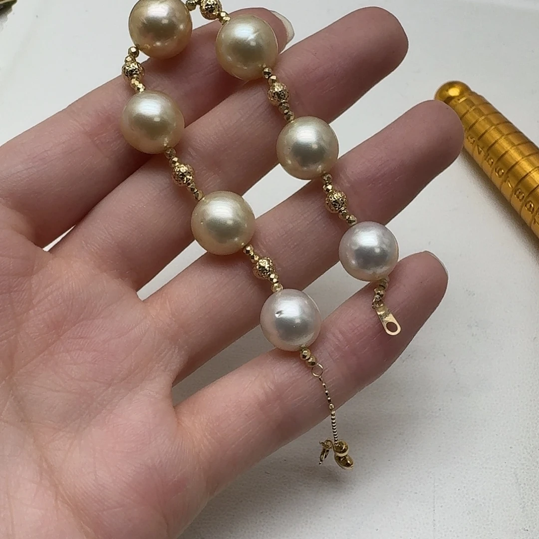 海水珍珠手绳18K金镶嵌