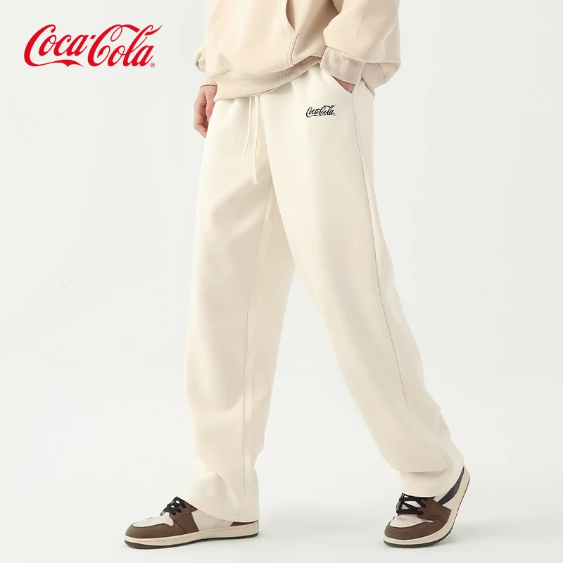 Coca-Cola/可口可乐 潮流休闲裤男情侣款百搭直筒裤卫裤宽松长裤