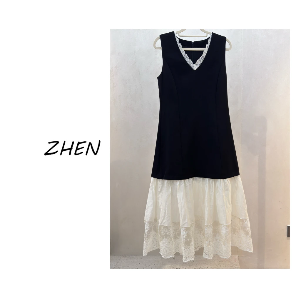 【ZHEN】25K00461 2025新款时尚气质修身显瘦小众设计连衣裙女