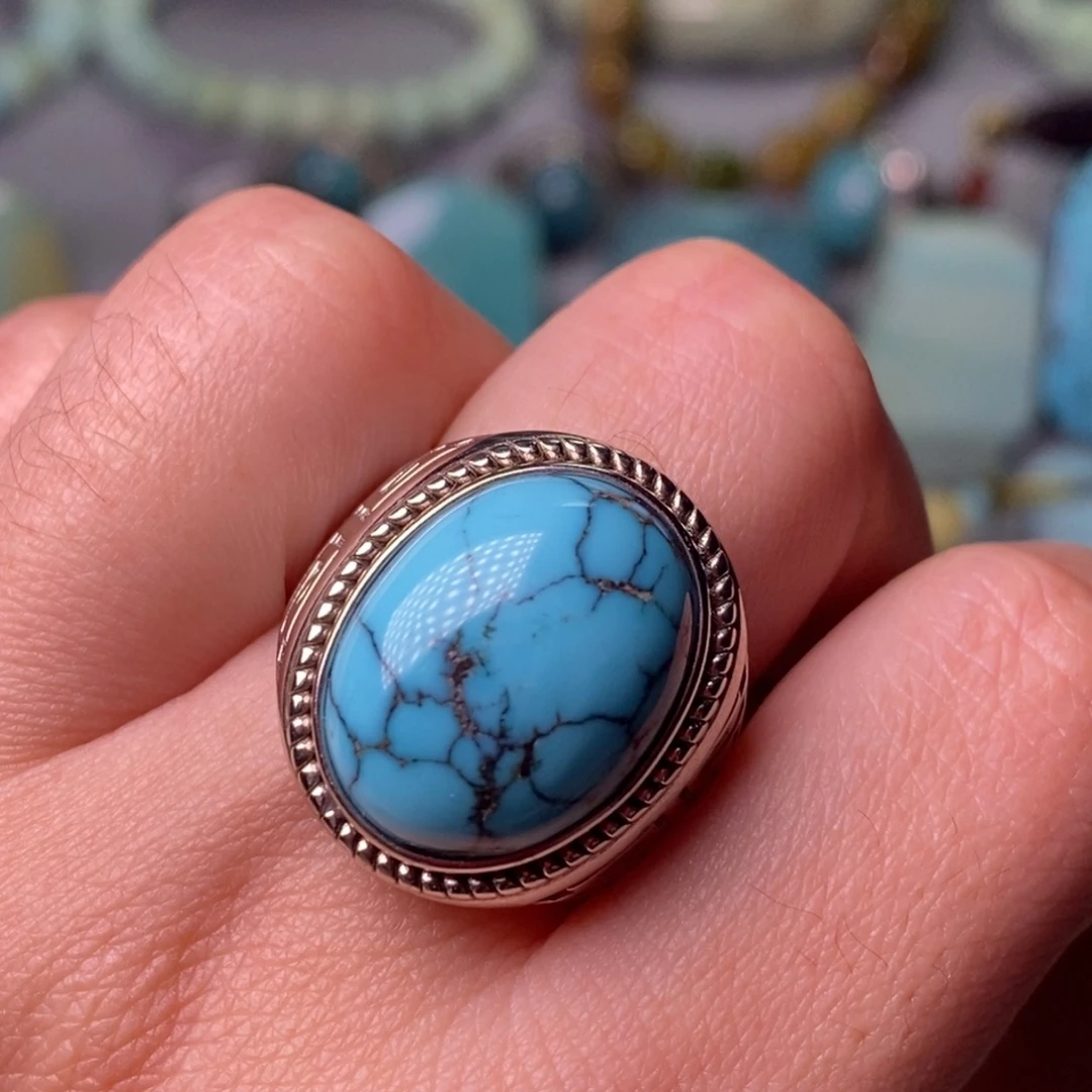 绿松石银S925镶嵌珠宝奇石