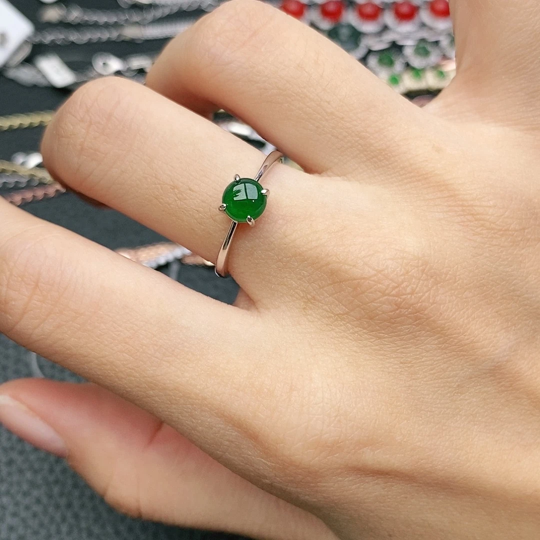 翡翠银S925镶嵌戒指