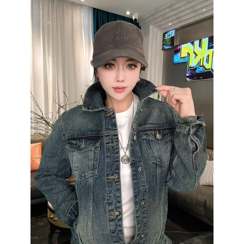 【JDKJ】潮品轻奢高端气质百搭休闲男士小燕子烧花牛仔夹克J136