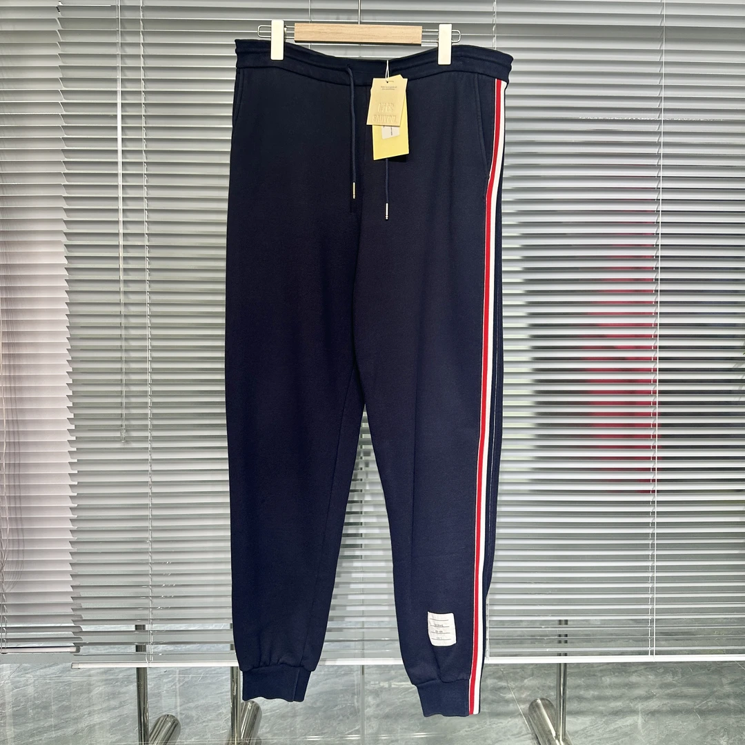 99新 THOMBROWNE 卫裤 侧边彩色针织条纹有机棉 5码 ko2061