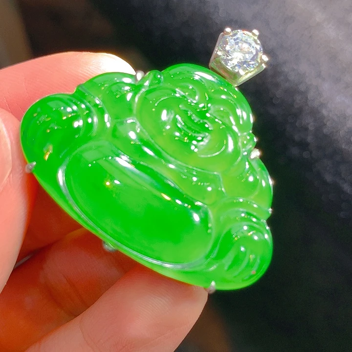 【闪购商品】翡翠颈饰银S925镶嵌翡翠