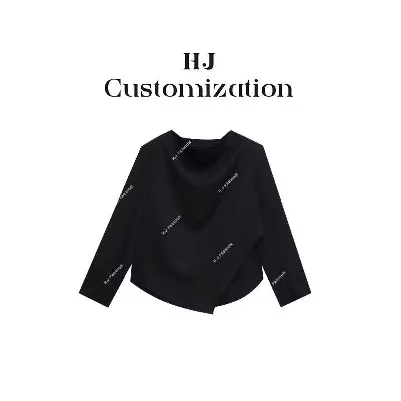 【 H·J 】“周日晚宴”纯欲高级感荡领不规则设计师小衫5530