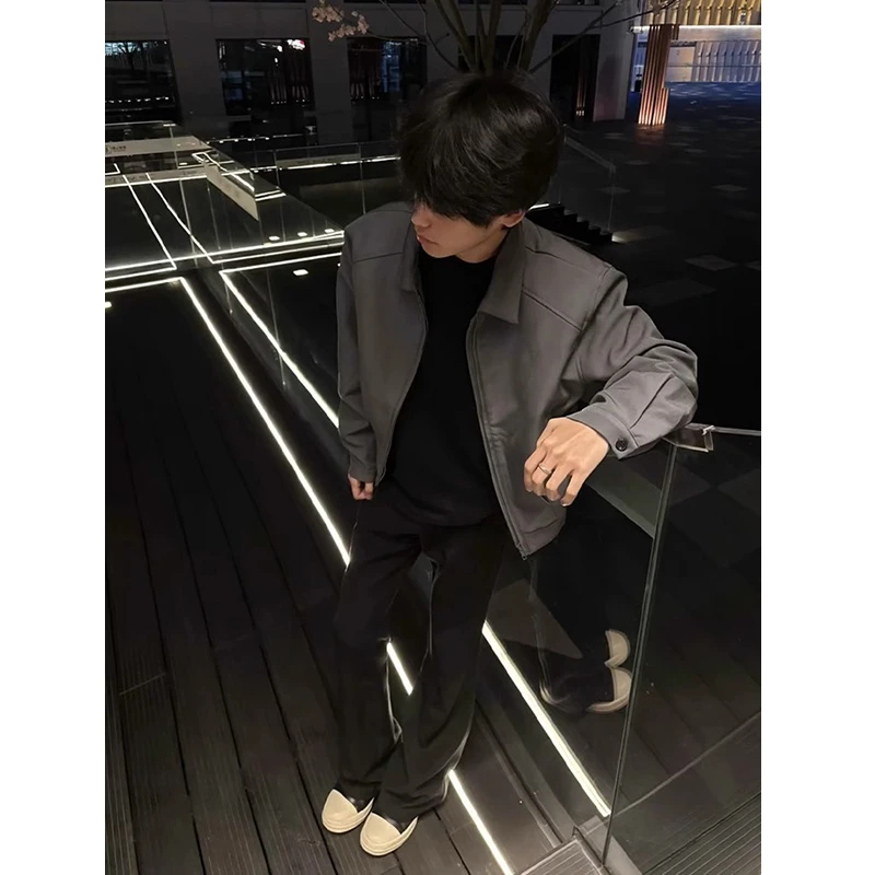 cleanfit灰色boxy外套男春秋高级感痞帅短款美式夹棉棉服行政夹克