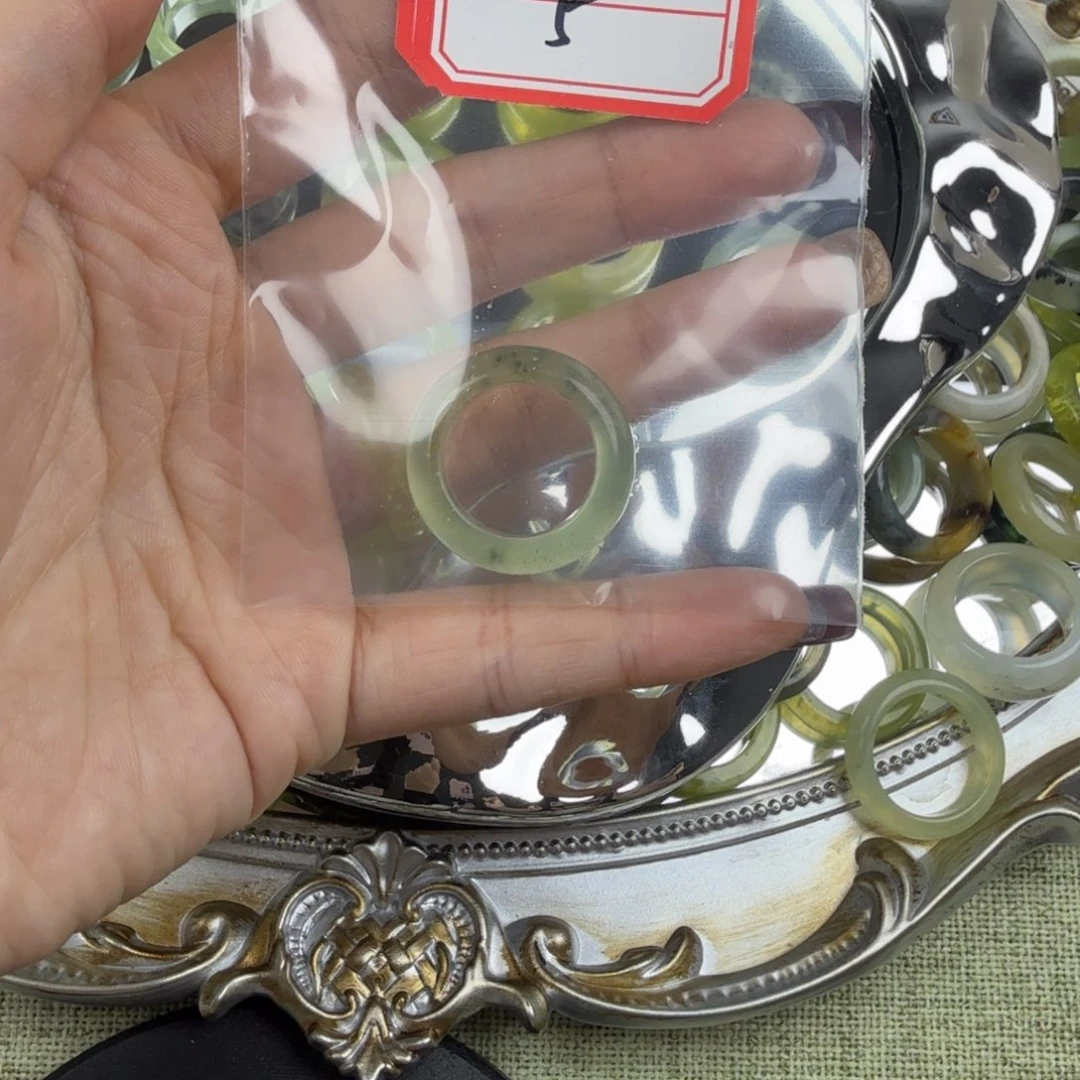 蛇纹石玉合金戒指5