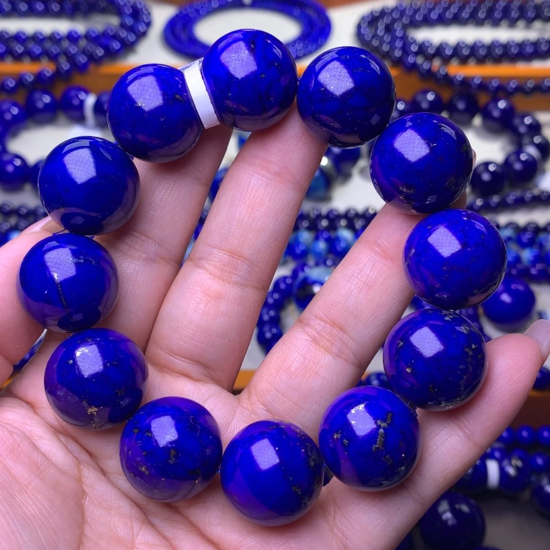 瓜***大青金石未镶嵌手串19m