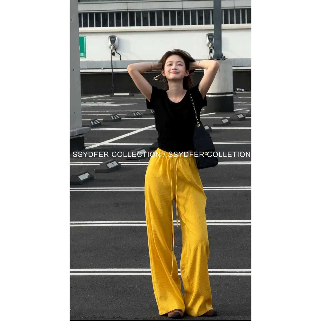 SSYDFER【慕斯甜梦】休闲女款长裤舒适气质百搭时尚设计感宽松