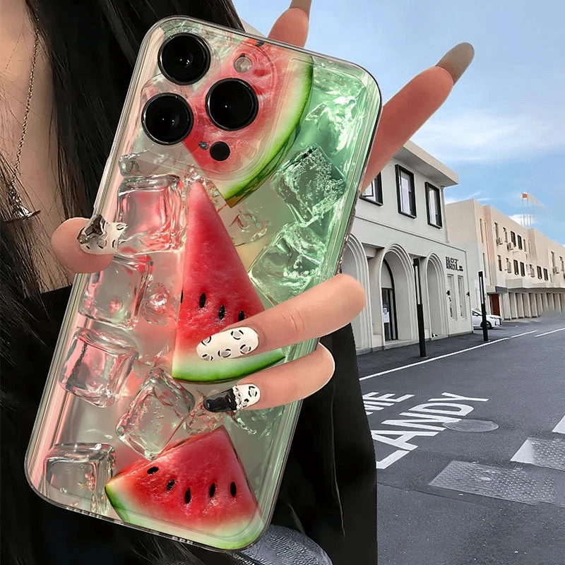 BANCA创意冰块西瓜适用iPhone16/15手机壳苹果华为vivo小米oppo