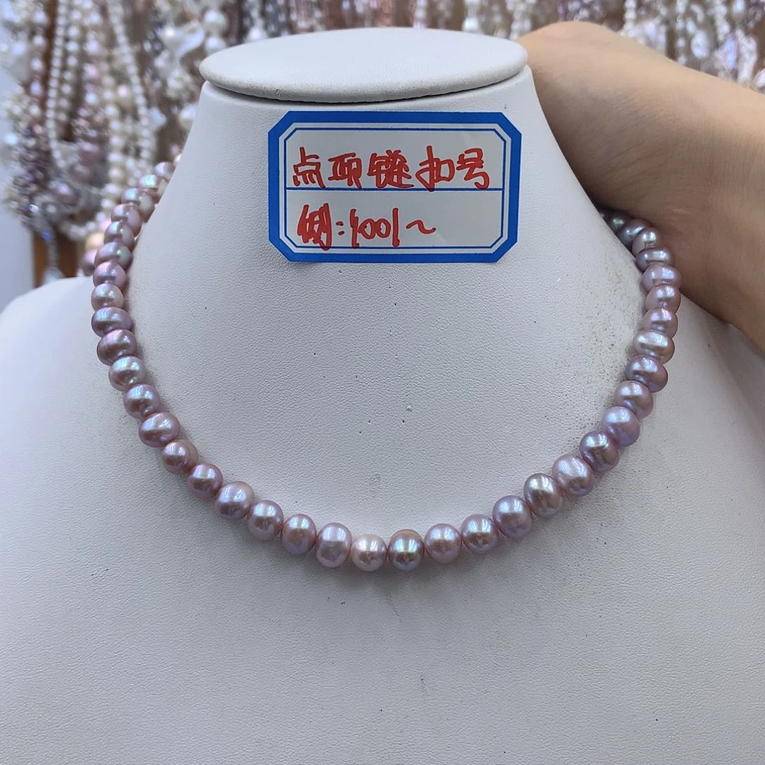 银S925镶嵌淡水珍珠项链耳饰