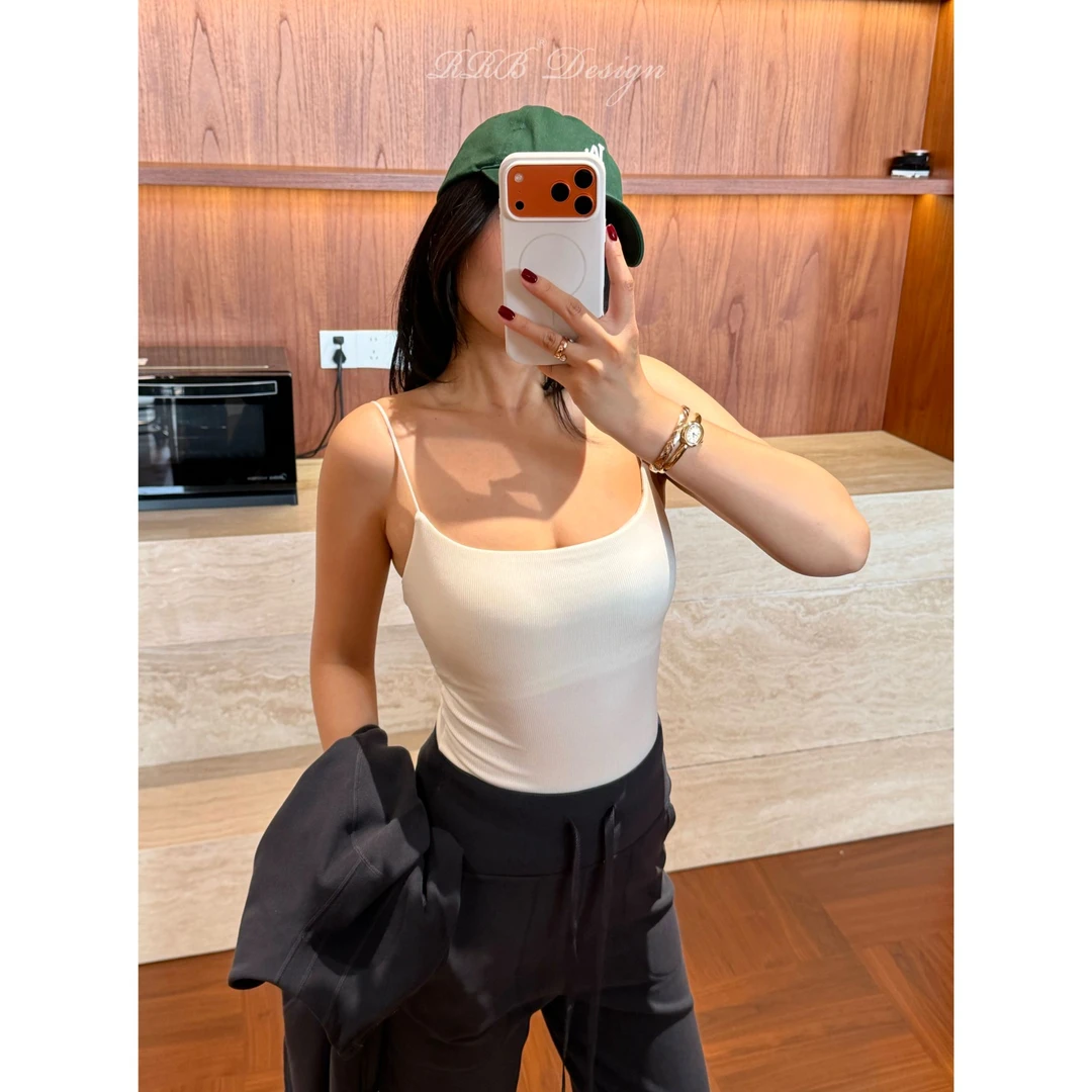 RRB Design 自带bra可水洗羊毛加绒百搭显瘦吊带背心基础简约上衣