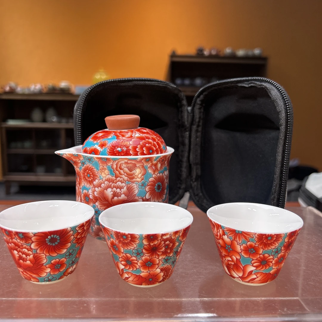 心名茶器 花开富贵快客杯-5606（直播专享）