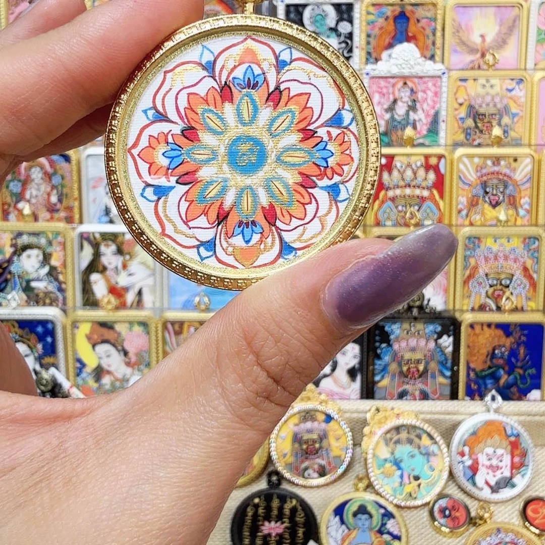 吊坠热贡纯手绘唐卡非遗文化