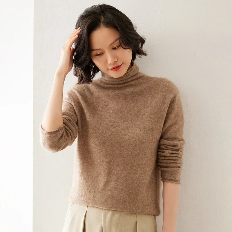 薄款平面堆堆领女士羊绒衫 AYR-803