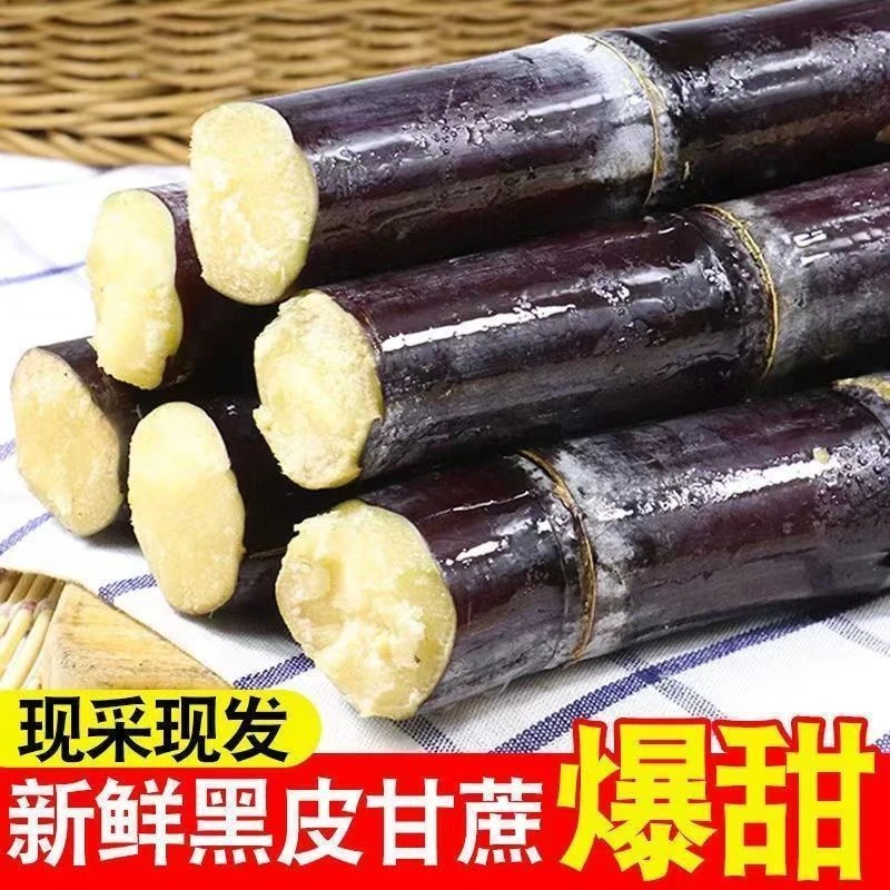 广西黑皮甘蔗5斤9斤应季水果新鲜包邮脆甜多汁现砍现发水果甘蔗1