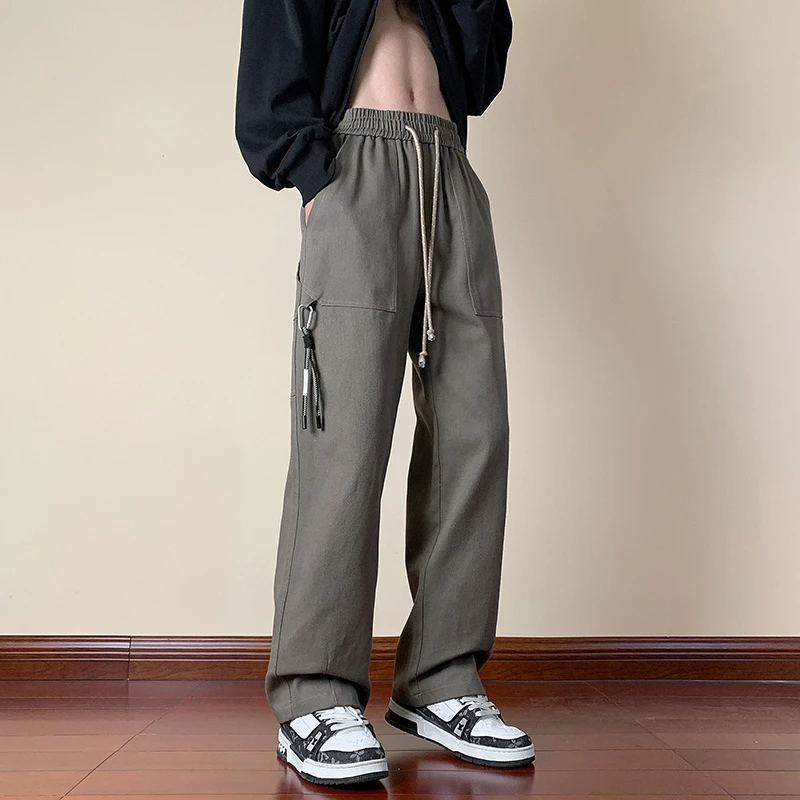 断码三春秋潮牌港风复古设计感贴标字母百搭休闲长裤66520