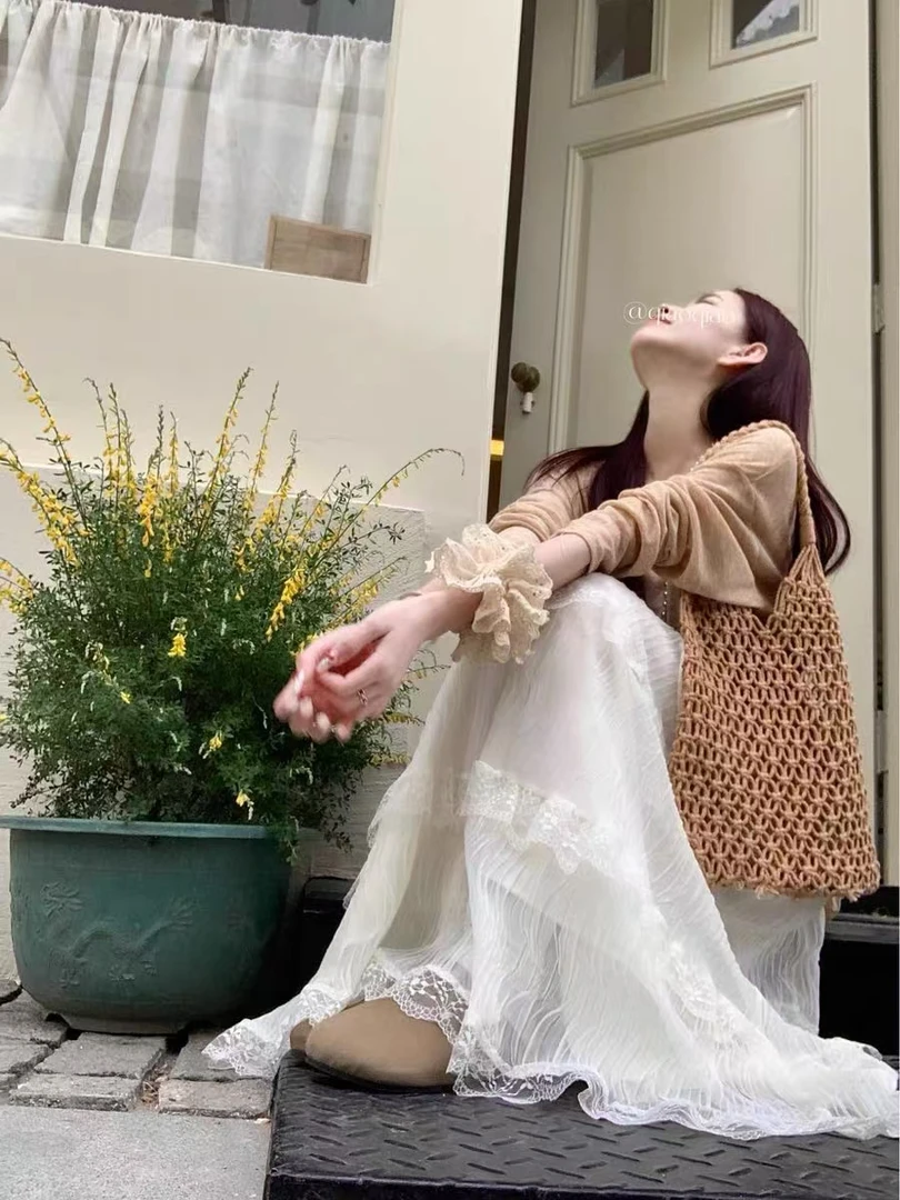 新疆包邮  花边网纱裙半身裙显瘦气质