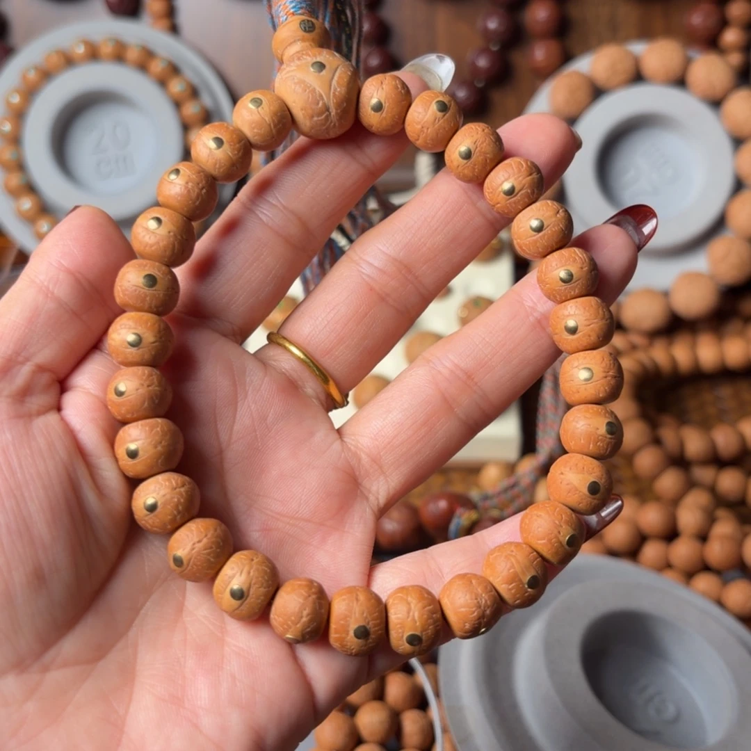 手串凤眼菩提精工藏式镶嵌铜钉